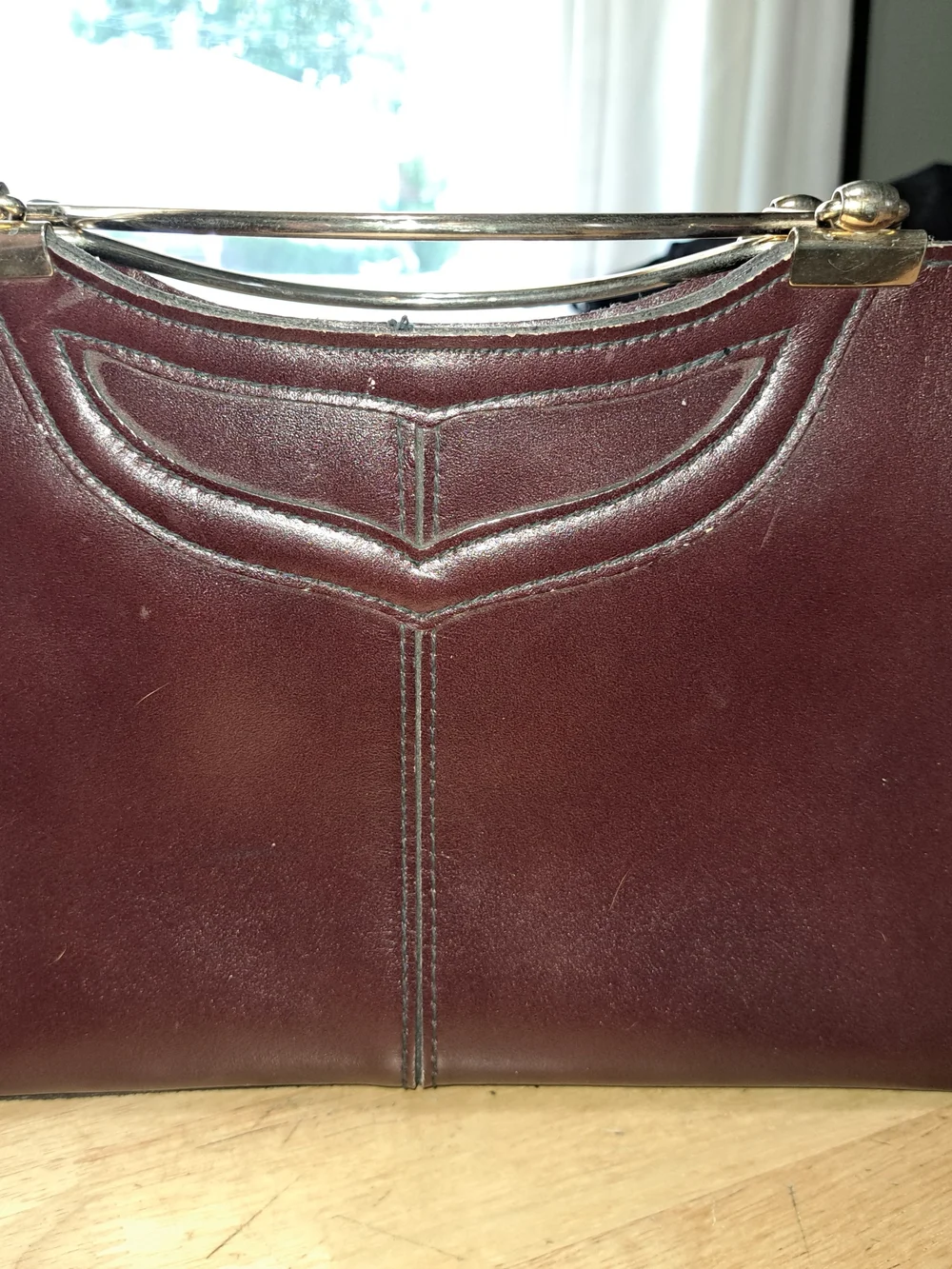 Genuine Leather By Reem Made In USA Top-Handle Women’s Bag in Deep Burgundy